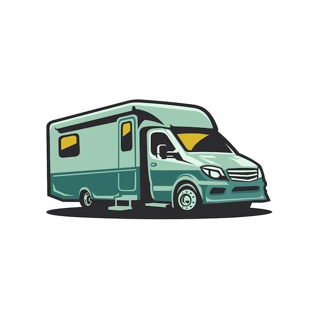 Illustration Vectorielle Premium Rv Camping-car Camping-car. Idéal Pour Les Entreprises De Location De Camping-cars