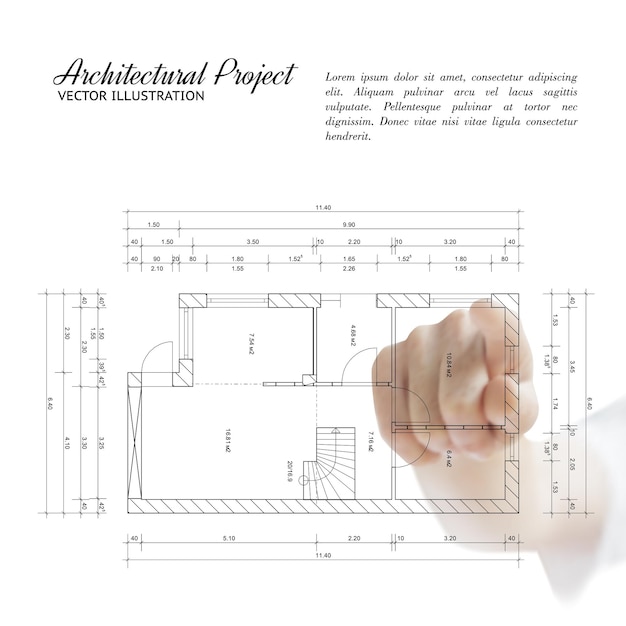 Illustration vectorielle d'un projet architectural. Concept de construction et de rénovation.