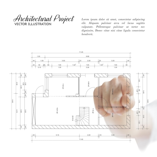 Illustration Vectorielle D'un Projet Architectural. Concept De Construction Et De Rénovation.