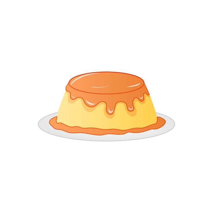 Vecteur illustration vectorielle de pudding au caramel