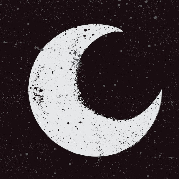 Illustration vectorielle de rayures grunge de la lune