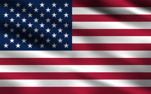 Illustration vectorielle réaliste du drapeau des États-Unis d'Amérique EPS10