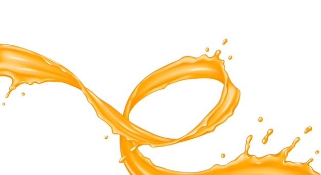 Illustration vectorielle réaliste de l'écoulement en boucle du jus tropical