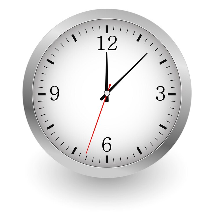 Illustration vectorielle réaliste d'horloge murale. EPS10