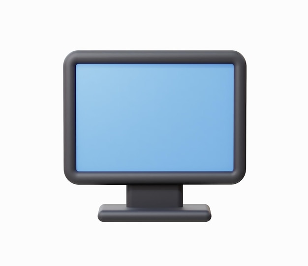 Illustration vectorielle réaliste de l'icône du moniteur d'ordinateur