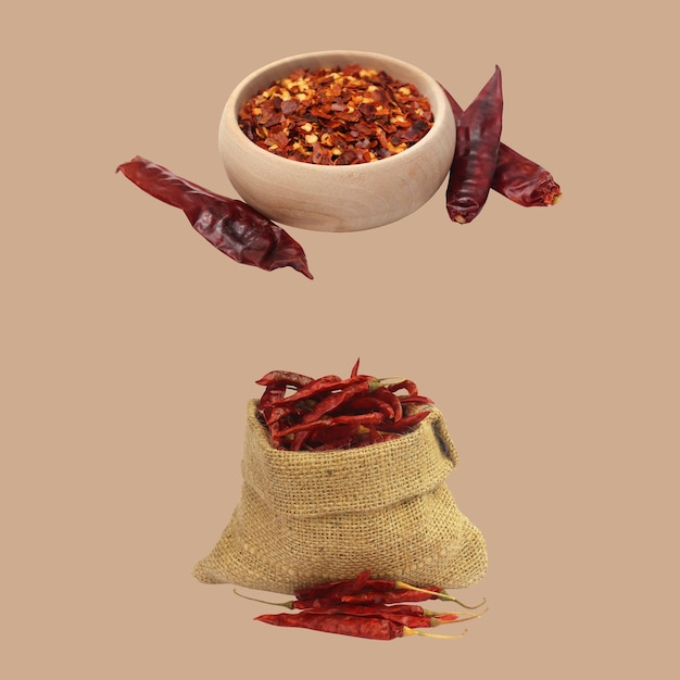 Illustration vectorielle réaliste de piments rouges secs