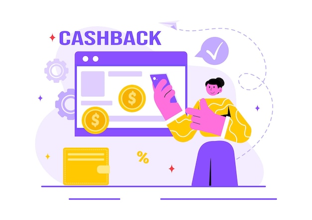 Illustration vectorielle de remboursement avec paiement financier au service de remboursement d'argent pour un acheteur