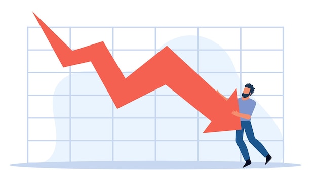 Illustration Vectorielle Représentant Un Homme D'affaires Tenant Un Graphique