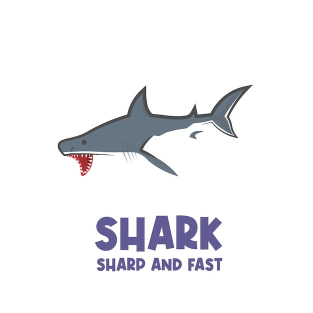Illustration vectorielle de requin bleu féroce