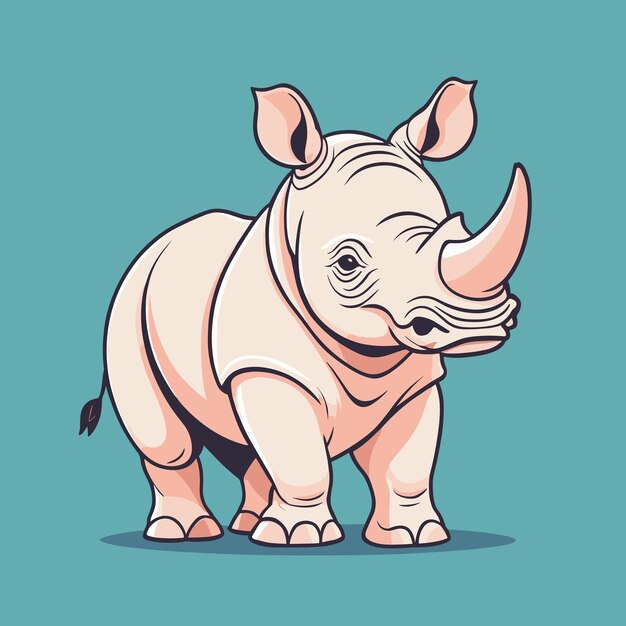 Illustration Vectorielle De Rhinocéros Pour Enfants Illustration De Dessins Animés De Rhinos