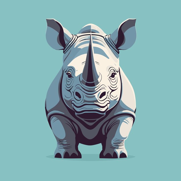 Illustration Vectorielle De Rhinocéros Pour Enfants Illustration De Dessins Animés De Rhinos