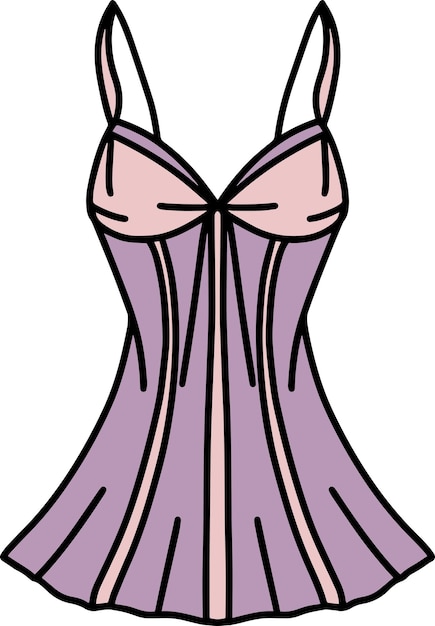 Vecteur illustration vectorielle de robe babydoll