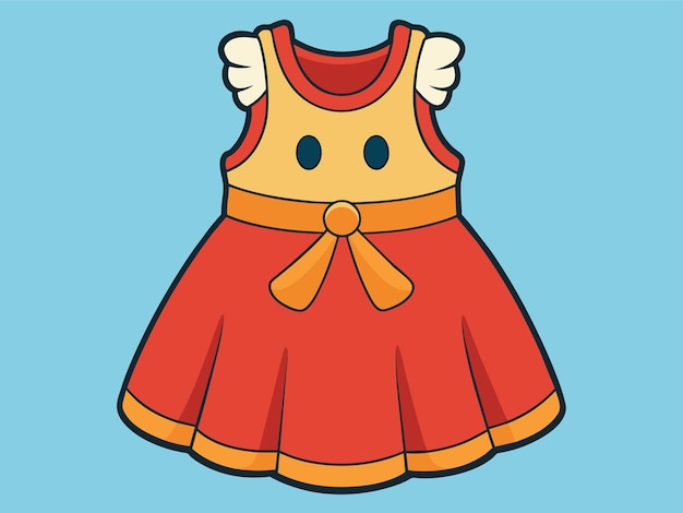 Vecteur illustration vectorielle de la robe de bébé