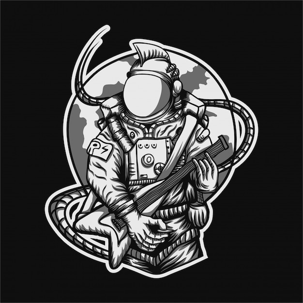 Illustration vectorielle de rocker astronaute