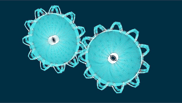 Illustration vectorielle de roue dentée pour la recherche scientifique et technologique créative générée par ordinateur