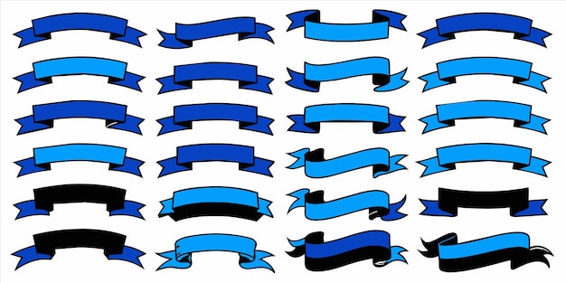 illustration vectorielle à ruban bleu plat pour une utilisation multiple
