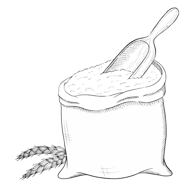 Vecteur illustration vectorielle de sac de farine
