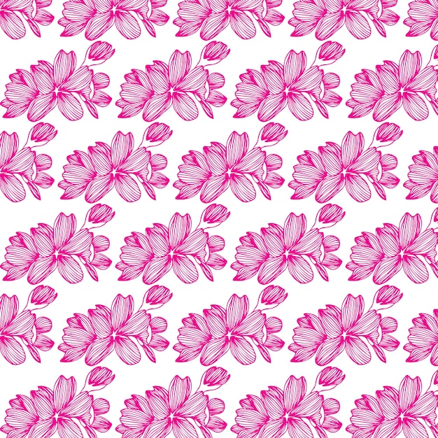 Illustration vectorielle de Sakura fleur modèle sans couture