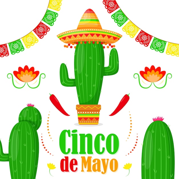 Illustration vectorielle de la salutation de Cinco de Mayo