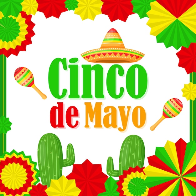 Illustration vectorielle de la salutation de Cinco de Mayo