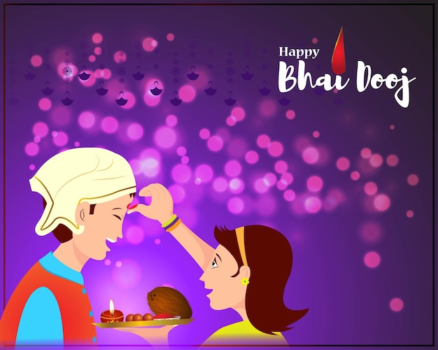 Vecteur illustration vectorielle de salutation happy bhai dooj