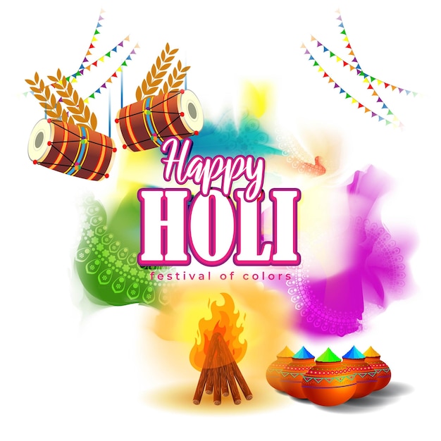 Illustration Vectorielle De Salutation Happy Holi