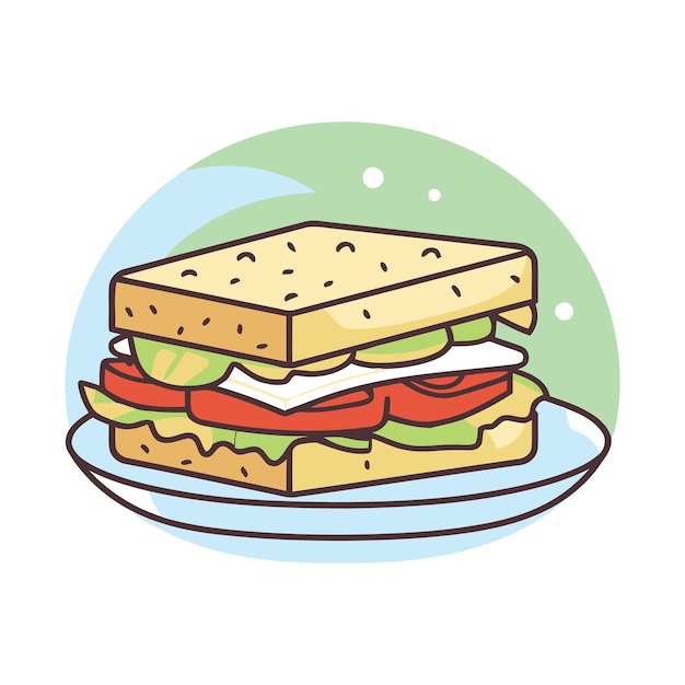 Illustration Vectorielle De Sandwich Délicieux