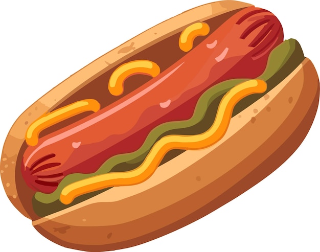 Vecteur illustration vectorielle de sandwich hot-dog américain