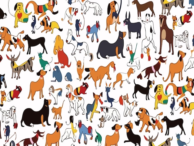 Vecteur illustration vectorielle schéma abstrait de chiens et de chats