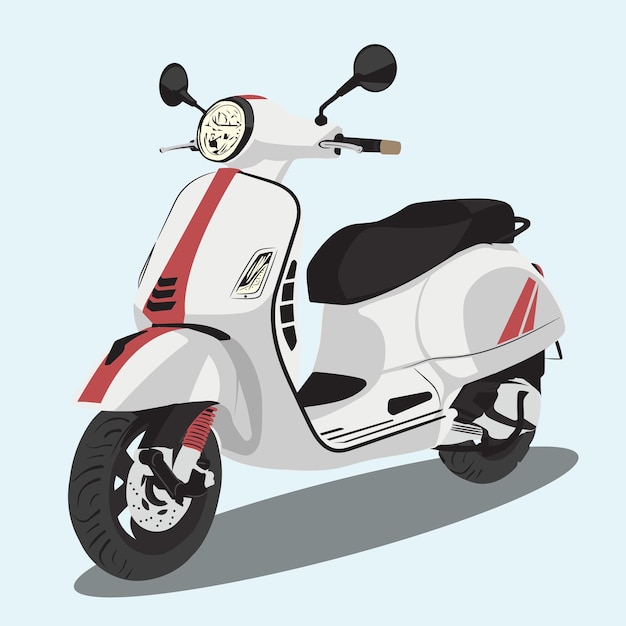 Illustration Vectorielle De Scooter De Moto Colorée