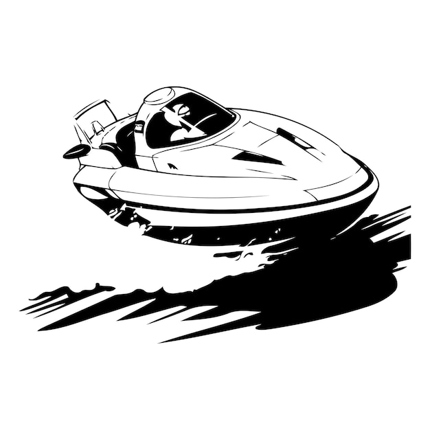 Vecteur illustration vectorielle d'un scooter nautique sur le fond de la mer