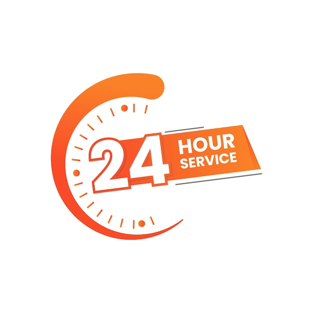 Illustration vectorielle de service 24 heures sur 24