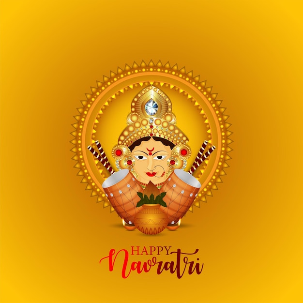 Vecteur l'illustration vectorielle de shubh navratri de la déesse durga