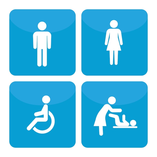 Illustration vectorielle de la signalisation des salles de bain