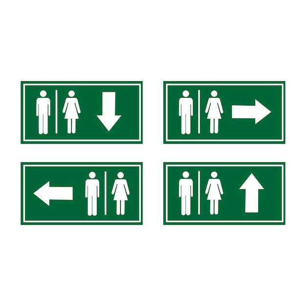 Illustration vectorielle de la signalisation des toilettes