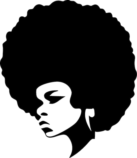 Vecteur illustration vectorielle de la silhouette afro-minimaliste et simple