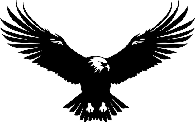 Illustration Vectorielle De La Silhouette De L'aigle à Fond Blanc