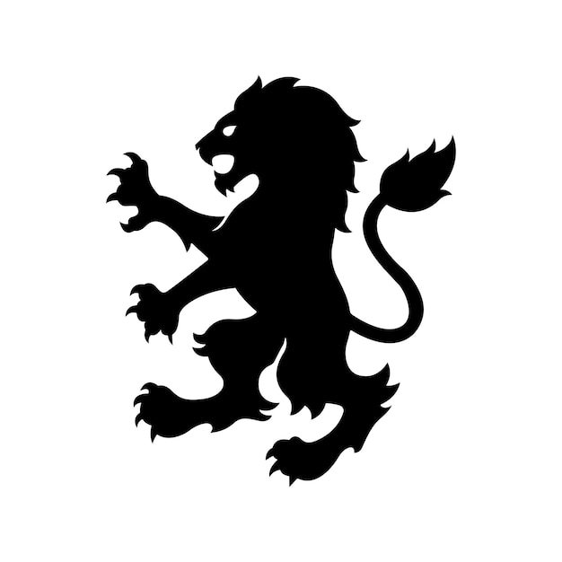 Illustration Vectorielle De Silhouette D'animal De Lion Britannique