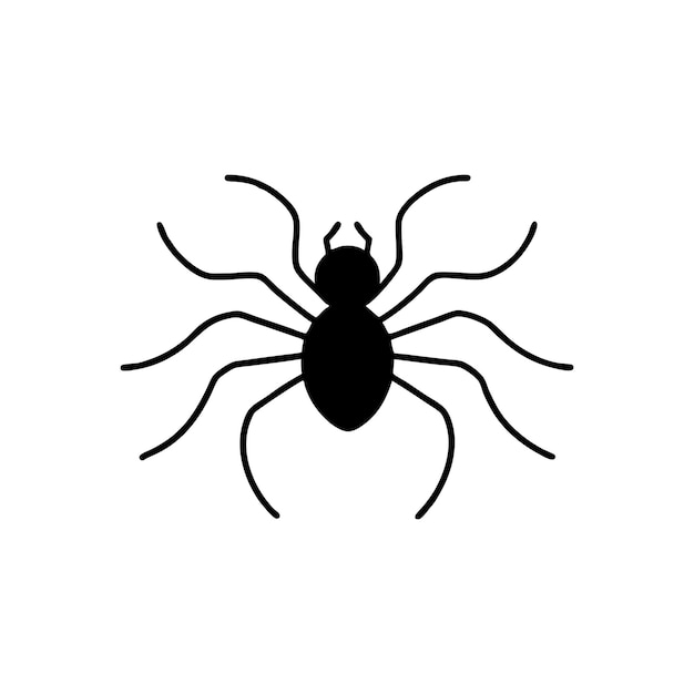 Illustration vectorielle de la silhouette d'araignée festive d'Halloween isolée sur un fond blanc