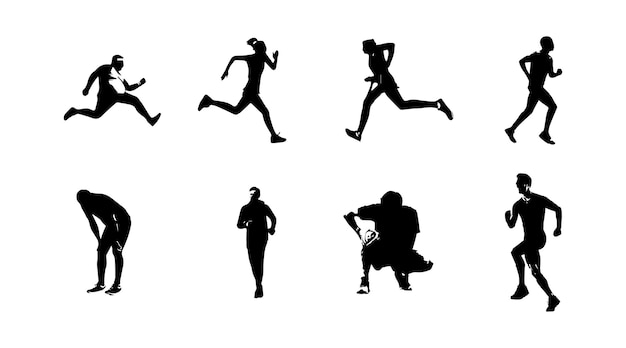 illustration vectorielle de la silhouette d'un athlète en cours d'exécution