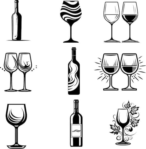 illustration vectorielle de la silhouette d'une bouteille de vin