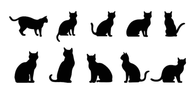 Illustration vectorielle de la silhouette d'un chat