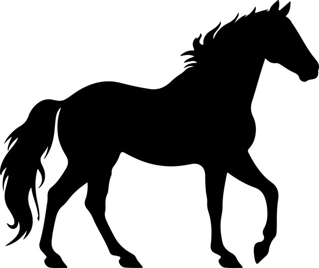 Illustration Vectorielle De La Silhouette D'un Cheval à Fond Blanc