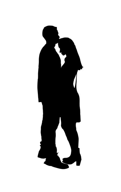 Vecteur une illustration vectorielle d'une silhouette d'un couple amoureux.