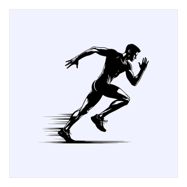 Illustration vectorielle de la silhouette d'un coureur athlétique