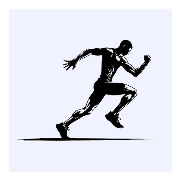 Illustration vectorielle de la silhouette d'un coureur athlétique