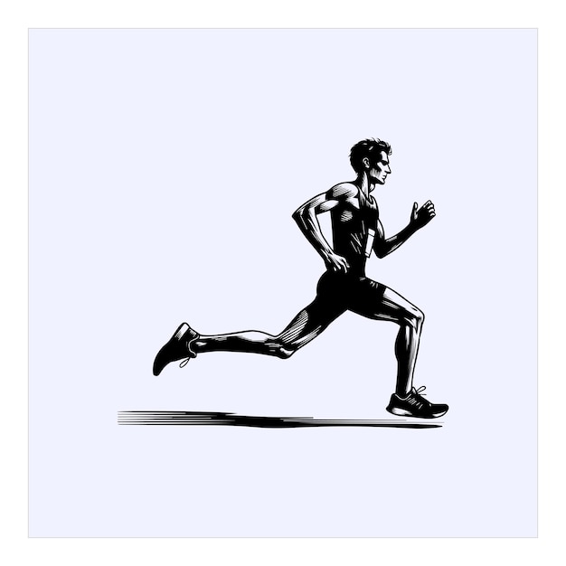 Illustration vectorielle de la silhouette d'un coureur athlétique