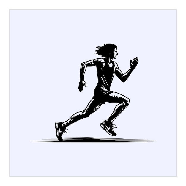 Illustration vectorielle de la silhouette d'un coureur athlétique