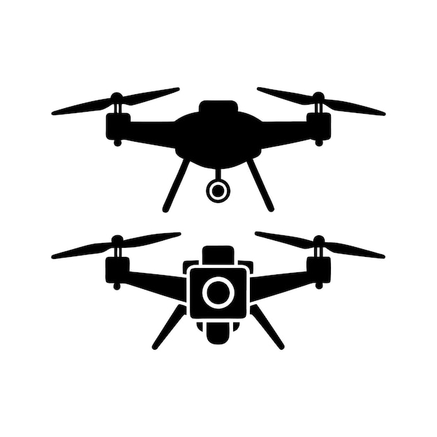 Illustration vectorielle de la silhouette dessinée à la main de l'icône du drone
