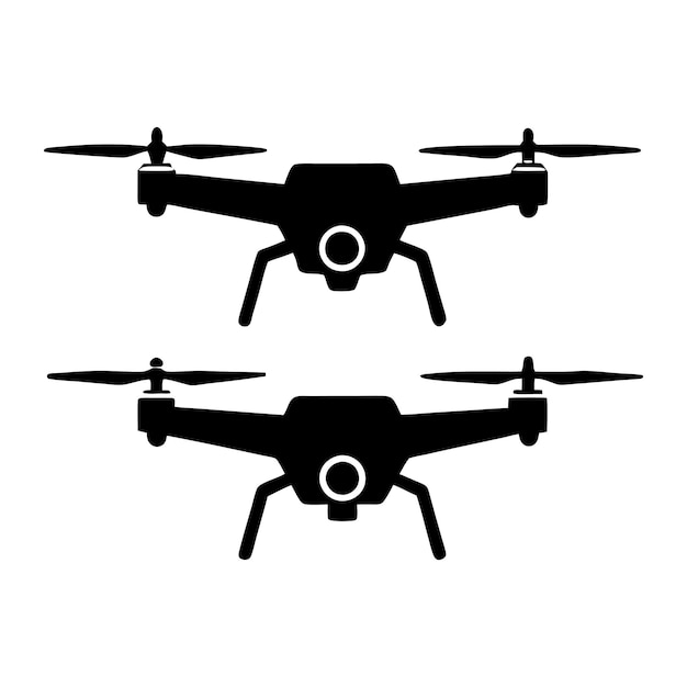 Illustration vectorielle de la silhouette dessinée à la main de l'icône du drone